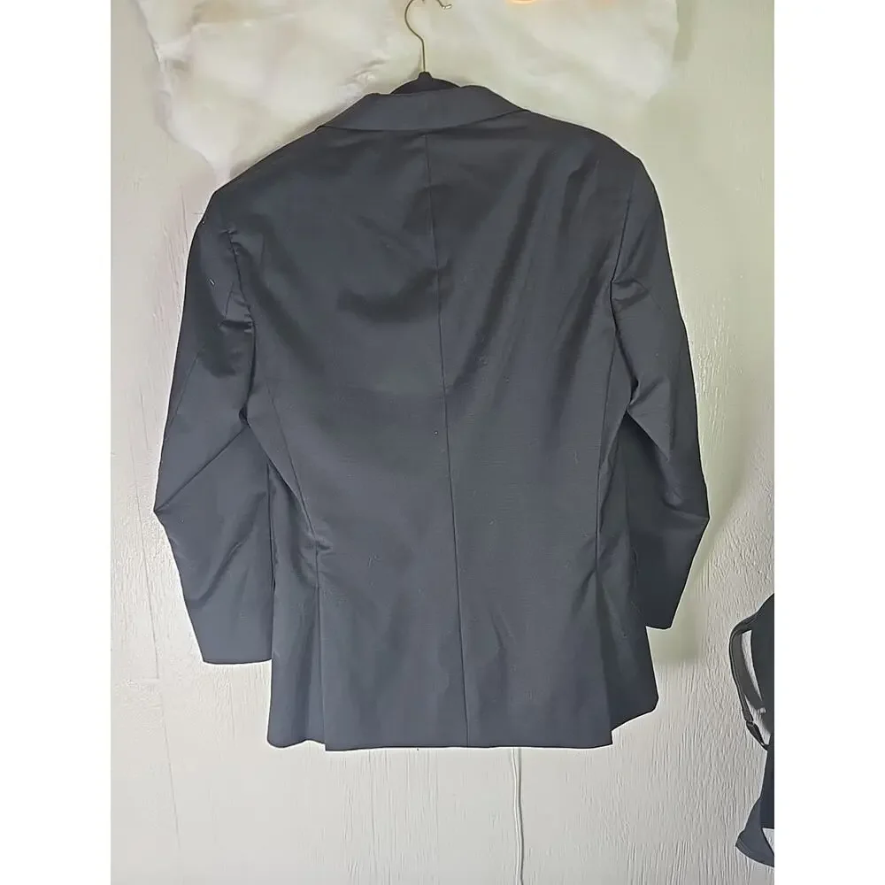 BCBG Attitude Black 2 Button Blazer Mens 38R Modern Fit Coat Jacket Office